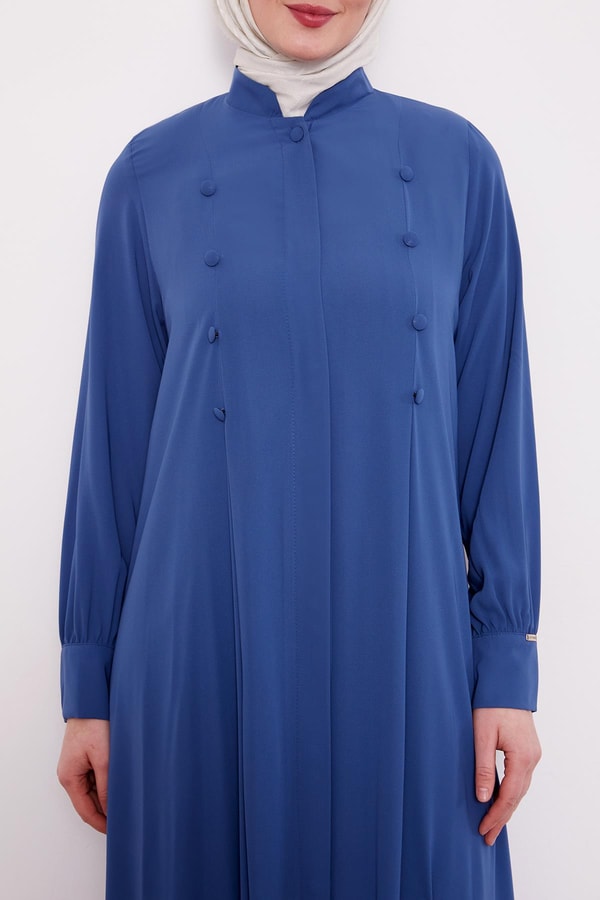 LevidorParlament Mavisi Düğme Pileli Ferace