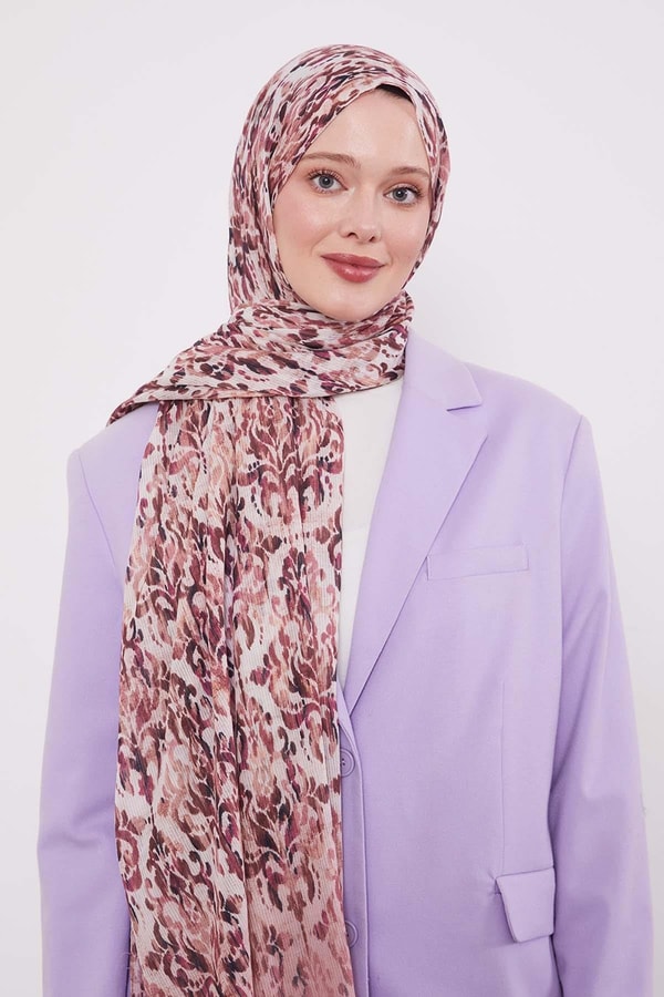 LevidorPembe Batik Desen Pamuk Şal