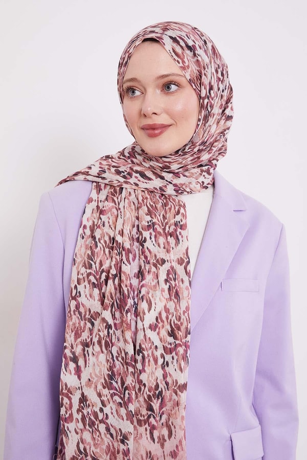 LevidorPembe Batik Desen Pamuk Şal