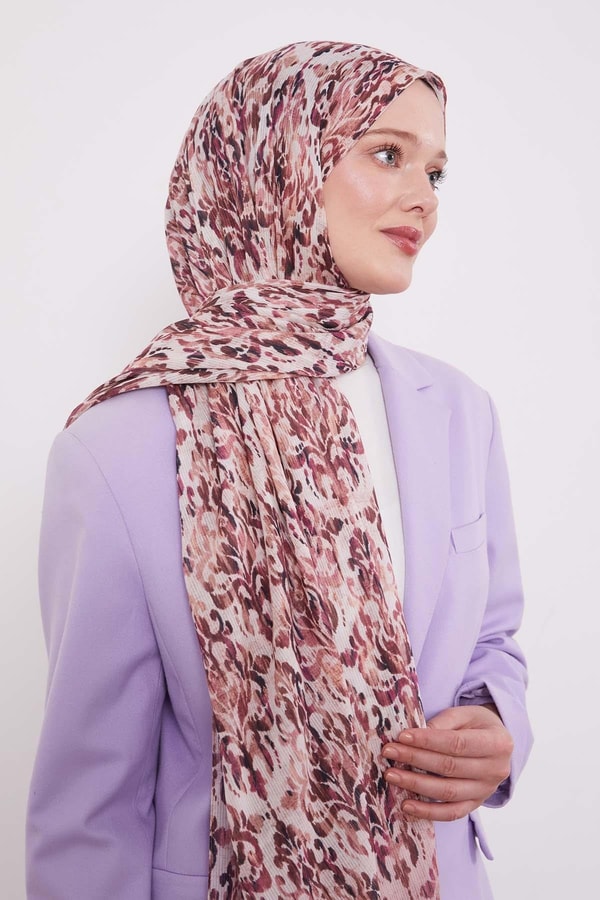 LevidorPembe Batik Desen Pamuk Şal