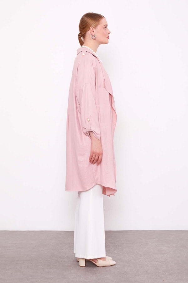 LevidorPudra Apolet Detaylı Kısa Kap