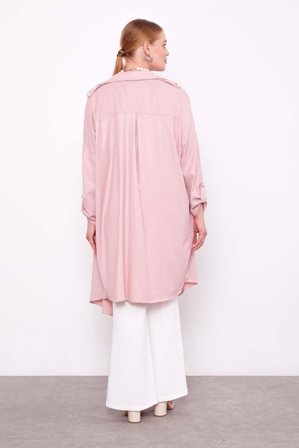 LevidorPudra Apolet Detaylı Kısa Kap