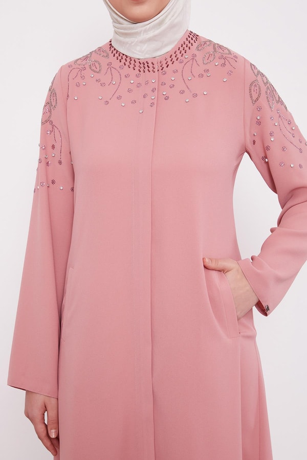 LevidorPudra Taş İşlemeli Ferace