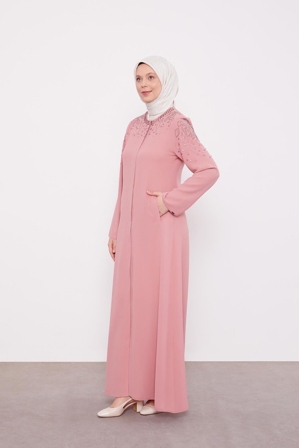 LevidorPudra Taş İşlemeli Ferace