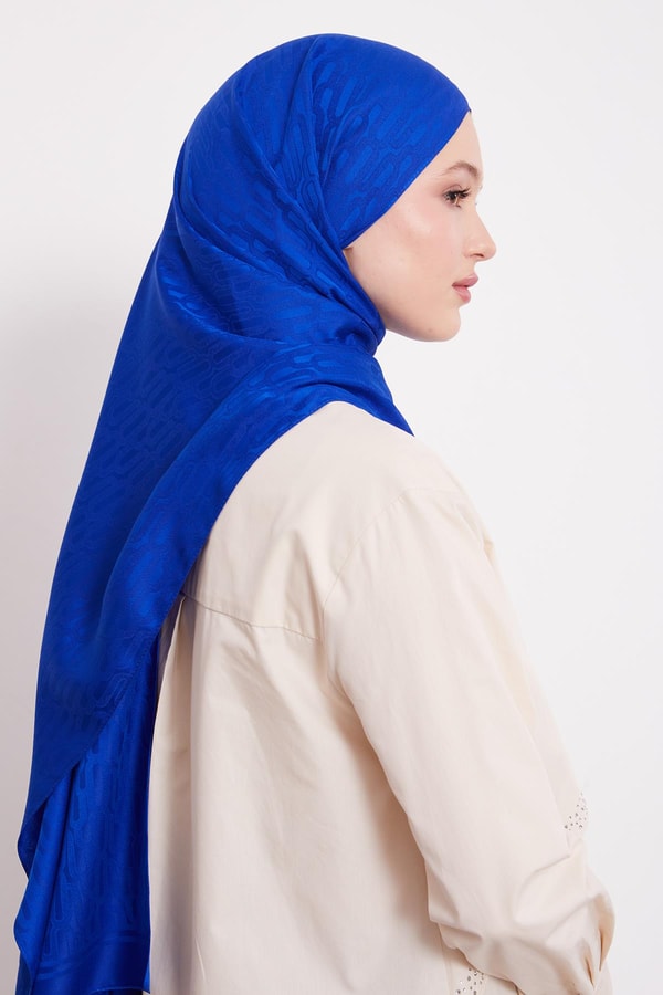 LevidorSaks Ataç Desen Blue Jakar Şal