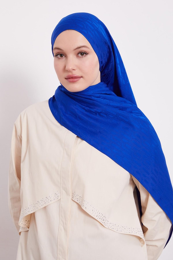 LevidorSaks Ataç Desen Blue Jakar Şal