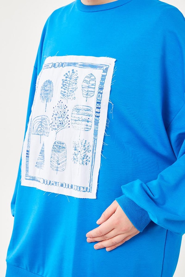 LevidorSaks Bisiklet Yaka Baskılı Sweat