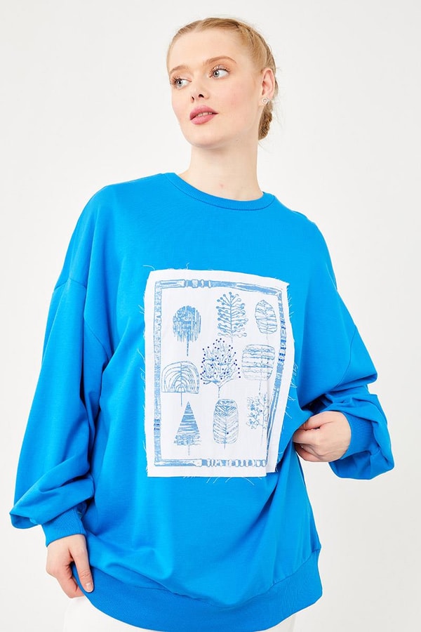 LevidorSaks Bisiklet Yaka Baskılı Sweat