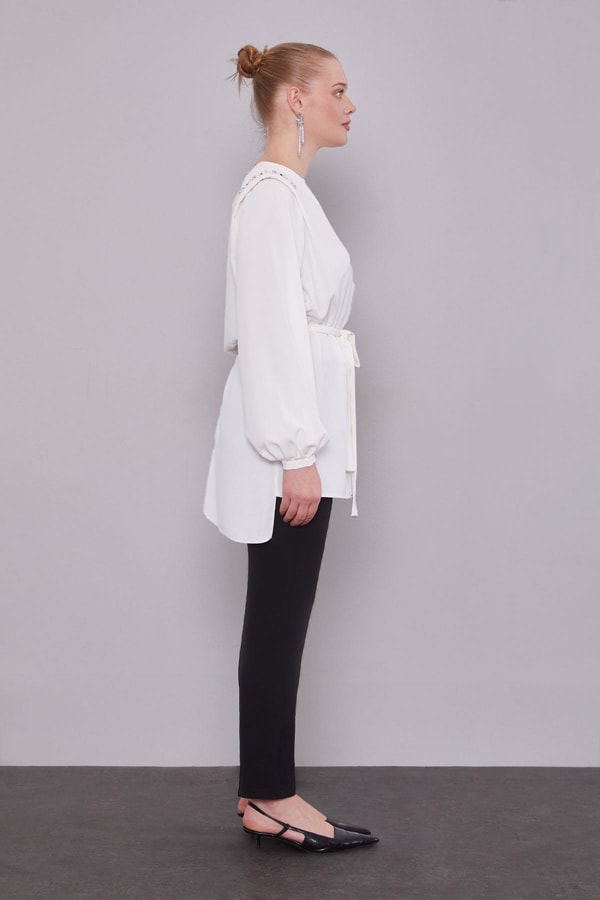 LevidorSiyah Cep Detatlı Bilek Boy Pantolon