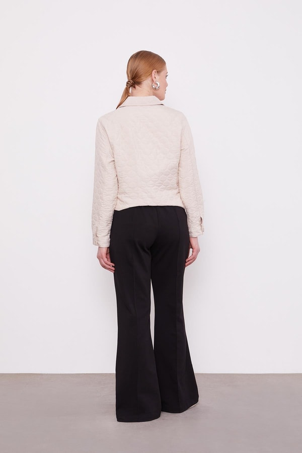 LevidorSiyah Geniş Paça Beli Lastikli Spor Pantolon