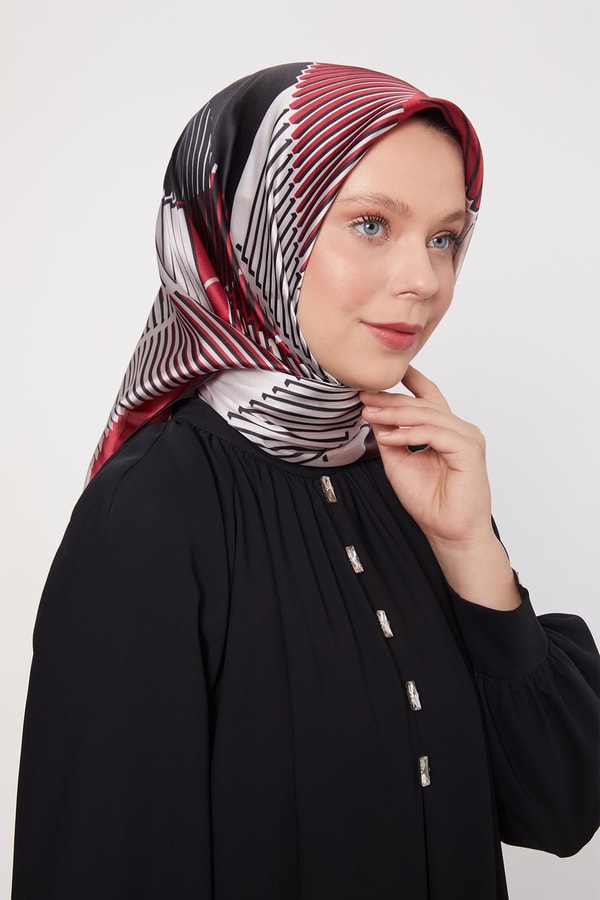 LevidorSiyah Izgara Desen Cool Eşarp