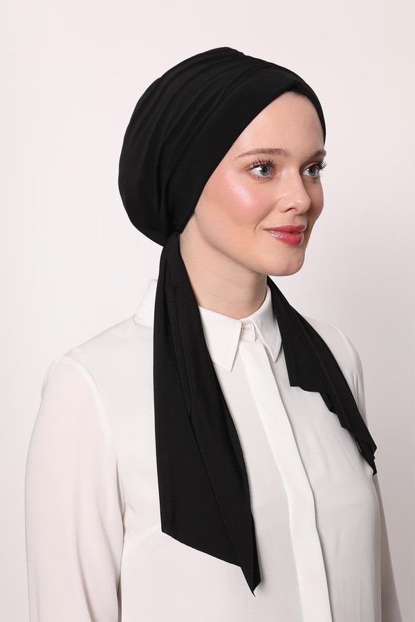 LevidorSiyah Kelebek Desen Hazır Şal