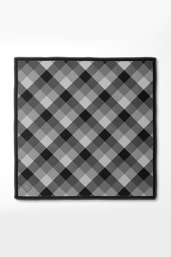 LevidorSiyah Noktalı Kareli Twill İpek Eşarp