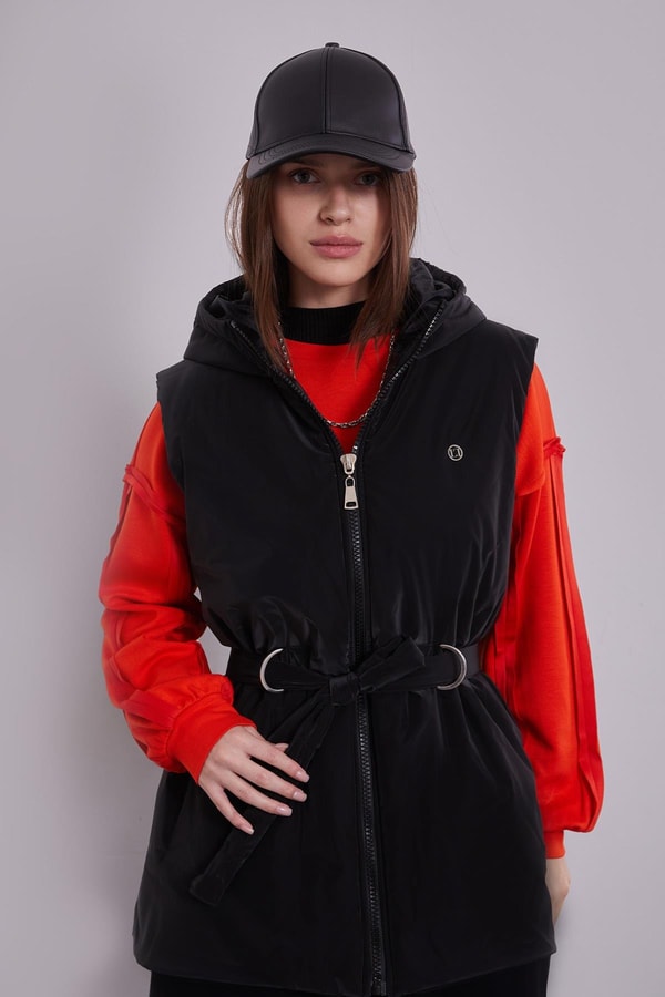 LevidorSiyah-Oranj Yelekli Sweat Spor Takım