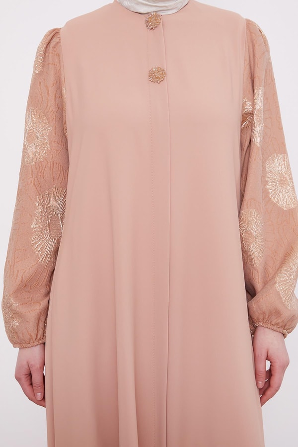 LevidorSomon Balon Kol İşleme Detaylı Ferace