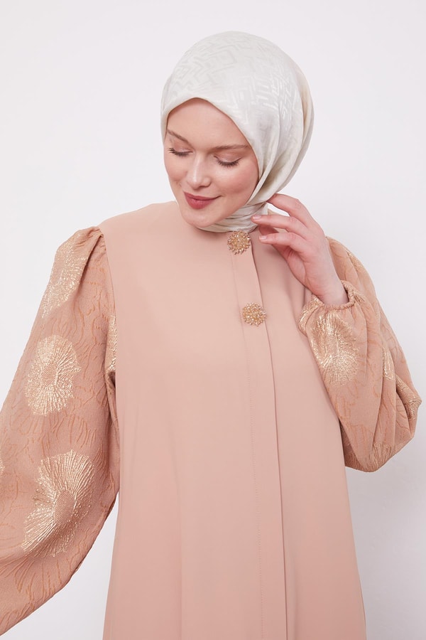 LevidorSomon Balon Kol İşleme Detaylı Ferace