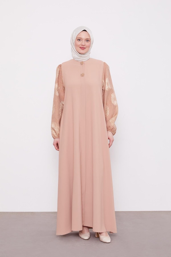 LevidorSomon Balon Kol İşleme Detaylı Ferace