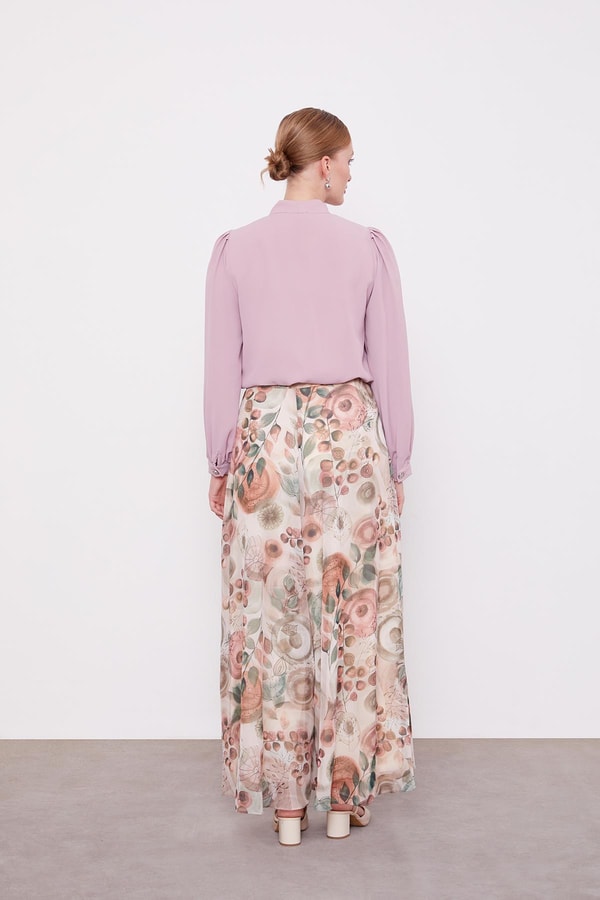 LevidorSomon Çiçek Desenli Geniş Kalıp Pantolon