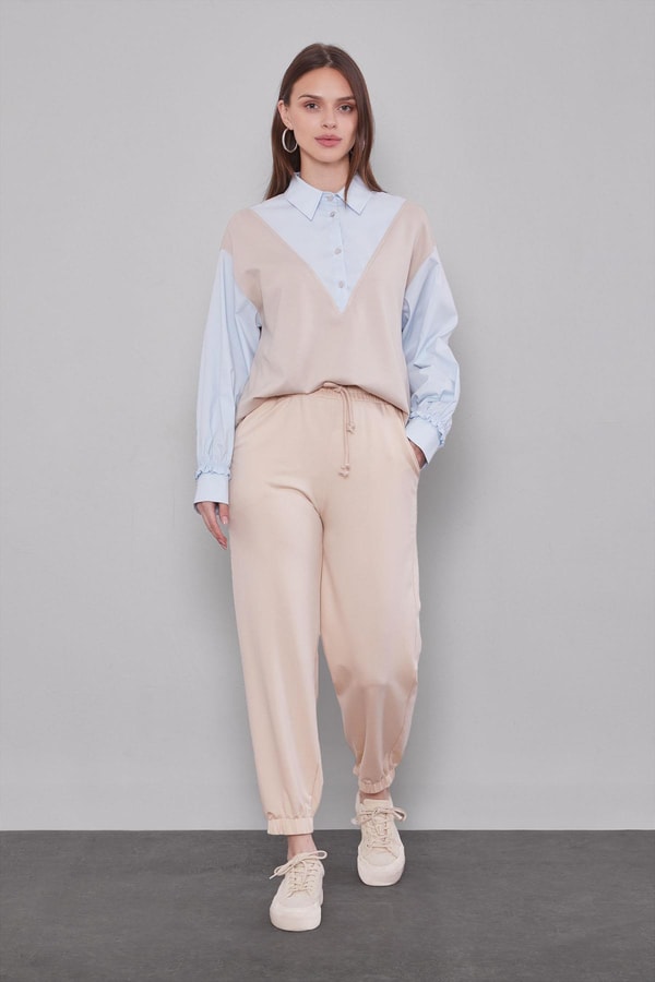 LevidorTaş Beli Lastikli Jogger Pantolon