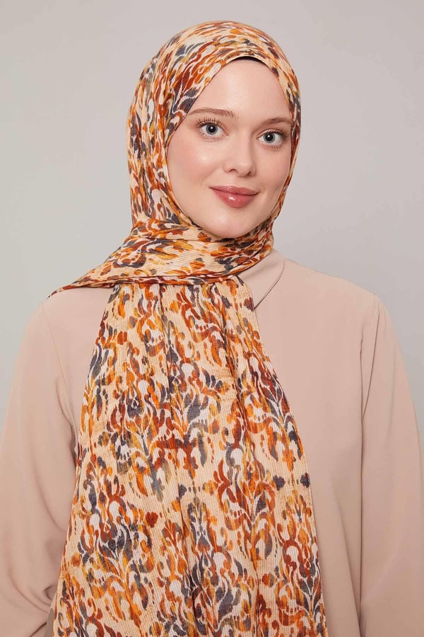 LevidorYavruağzı Batik Desen Pamuk Şal