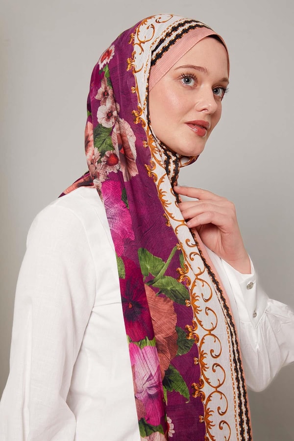 LevidorYavruağzı Varak Desen Pamuk Şal