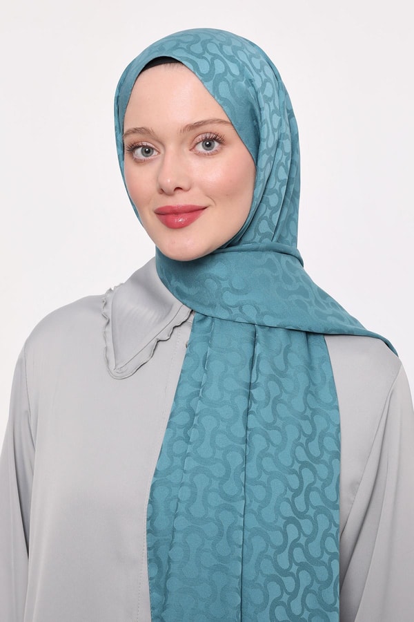 LevidorYosun Yeşili S Desen Blue Jakar Şal