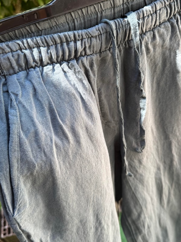 %100 Keten Pantolon