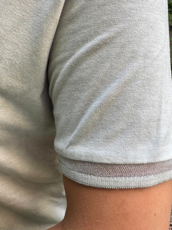 %100 Pamuk V Yaka T-shirt Gri