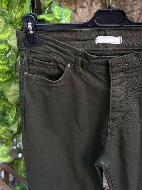Boru Paça Kanvas Pantolon Haki