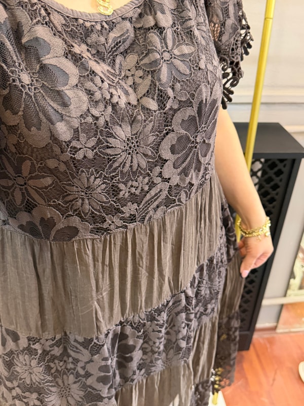 İpek Viscose Elbise Acı Kahve