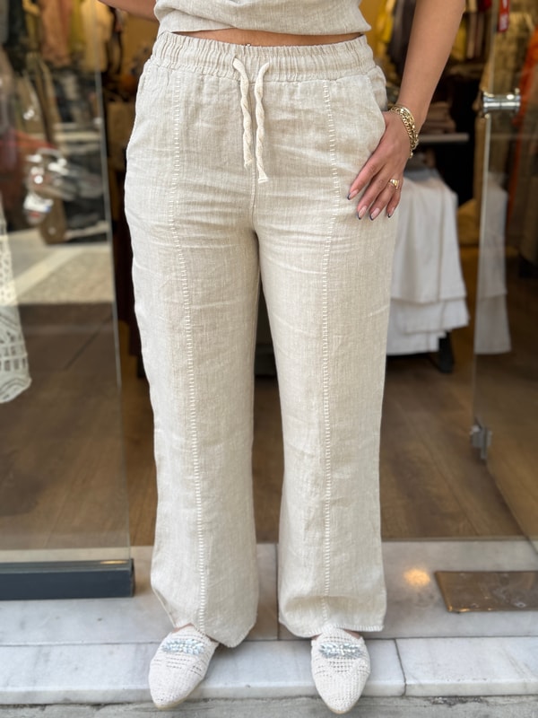 Linen Takım Krem