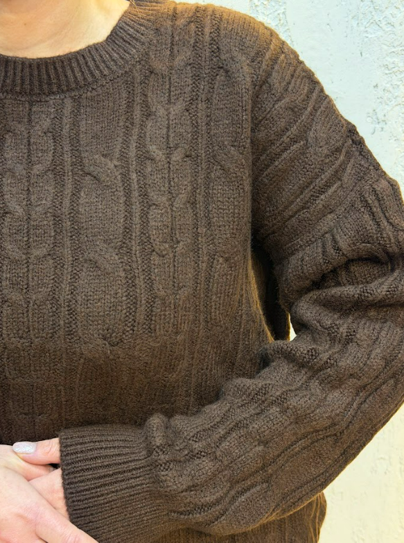 Oversize Saç Örgülü Kazak