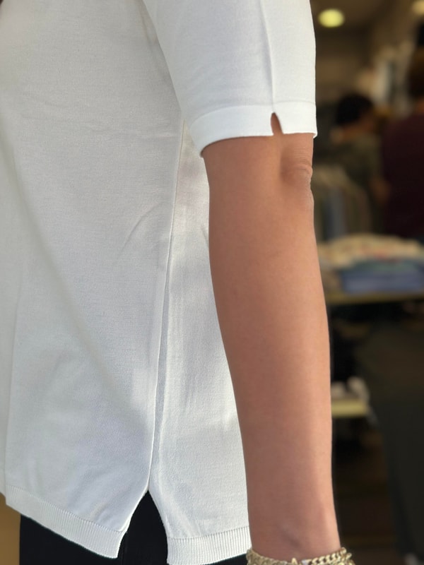 Polo Yaka Gold Düğmeli Merserize Bluz