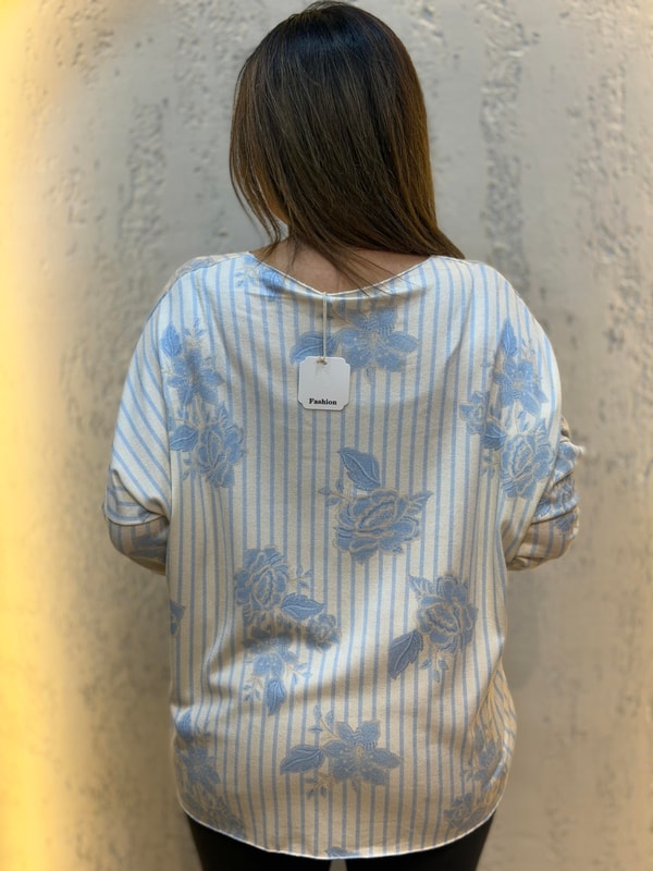 Retro Buketi İthal Bluz Mavi