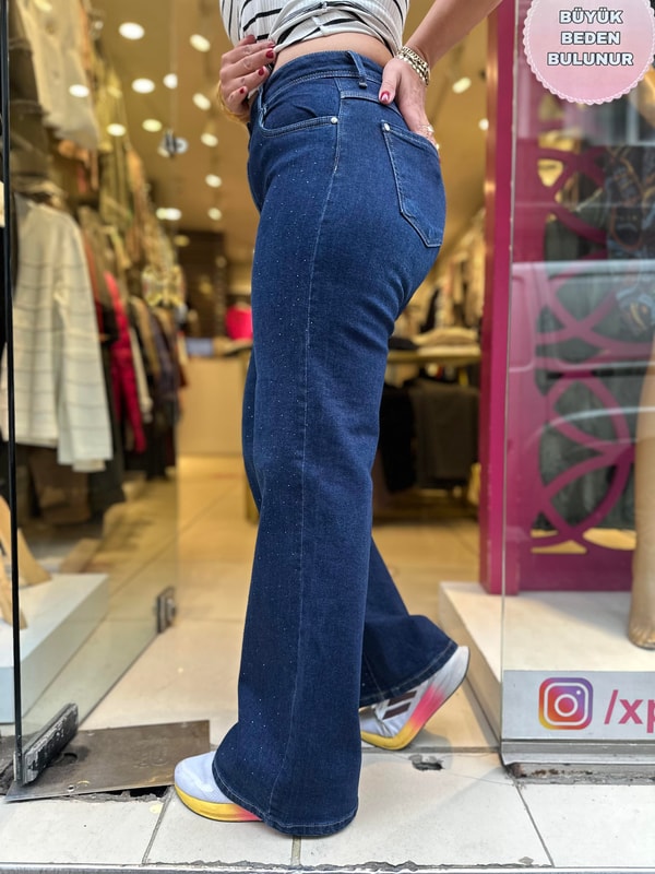 Taşlı Slim Fit Kot Pantolon