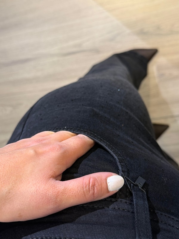 Taşlı Slim Fit Kot Pantolon Siyah