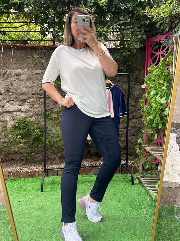 Yüksek Bel Gabardin Pantolon Lacivert