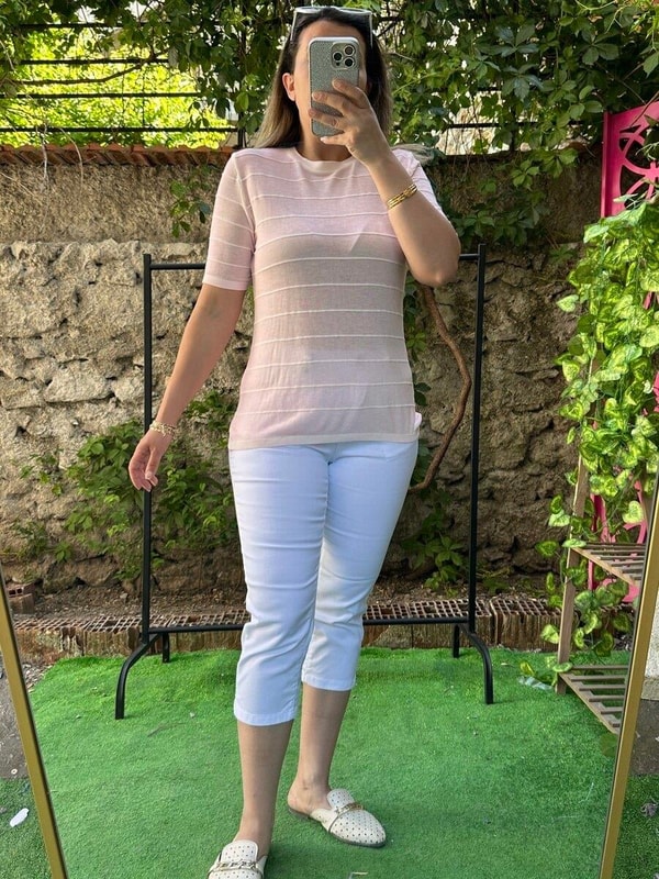 Yuvarlak Yaka Yıkamalı Merserize Pudra