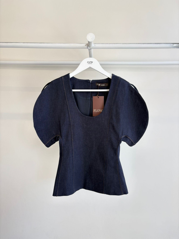Balon Kol Denim Bluz