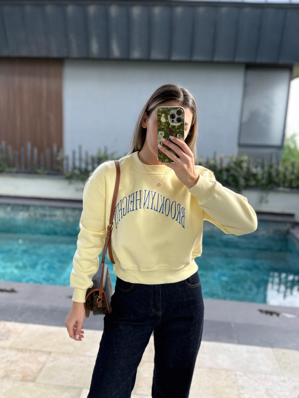 bROOKLYN hEİGHTSBrooklyn Heights Nakışlı Sarı Sweat