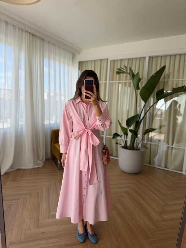 Milena Pembe  Elbise