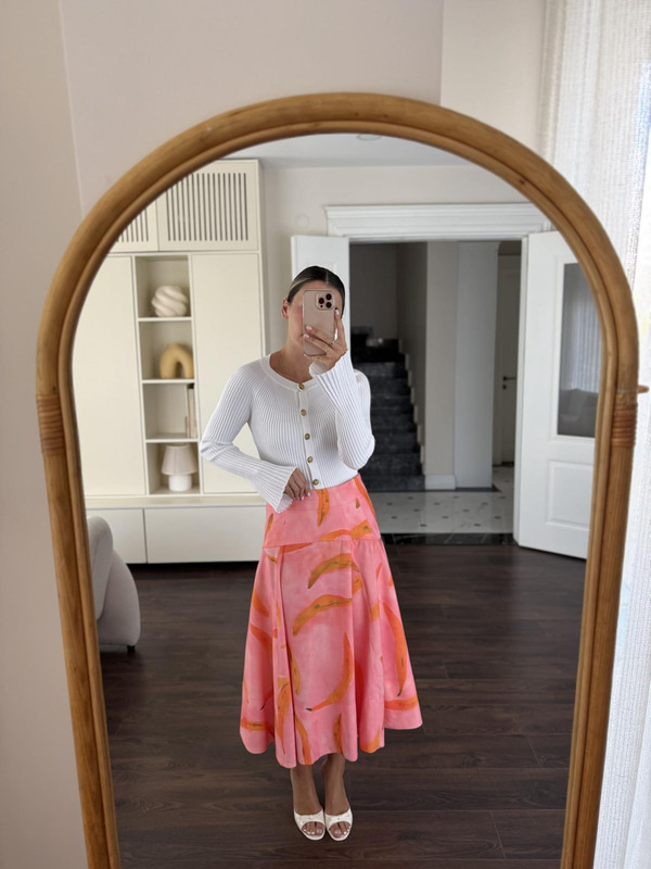 Volanlı Pembe Etek
