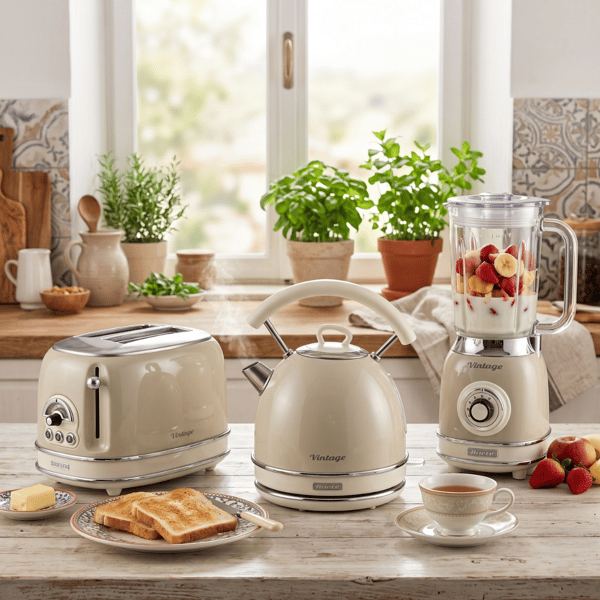 Ariete Vintage Kahvaltı Seti Smoothie Blender 0583/03 + Dom Su Isıtıcı 2877/03 + 2 Dilim Ekmek Kızartma Makinesi 0155/13