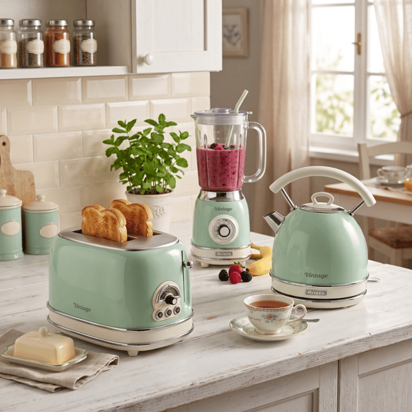 Ariete Vintage Kahvaltı Seti Yeşil Smoothie Blender 0583/04 + Dom Su Isıtıcı 2877/04 + 2 Dilim Ekmek Kızartma Makinesi 0155/14