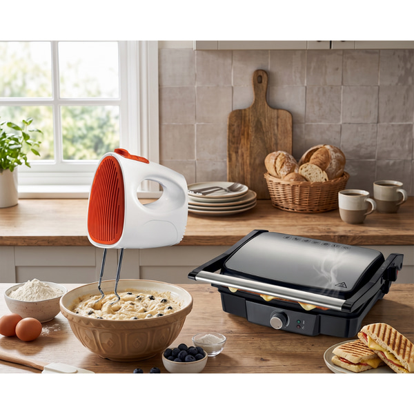 Kenwood Izgara ve Tost Makinesi 2000W + Ariete El Mikseri Seti