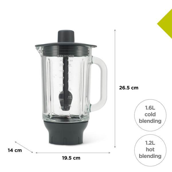 Kenwood ThermoResist Cam Blender Aparatı 1,6 Lt Soğuk 1,2 Lt Sıcak Kullanıma Uygun Sürahi KAH359GL