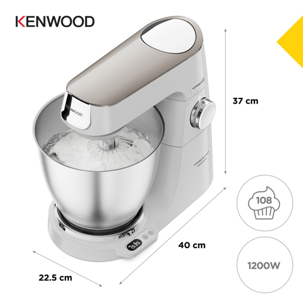 Kenwood Titanium Chef Baker XL Mutfak Şefi 7 Lt Geniş Hazne Beyaz KVL65.001WH