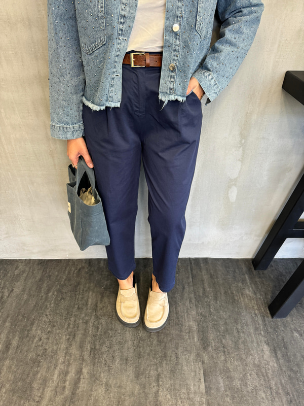 Taba Kemerli , Likralı Gabardin , Lacivert Binici Model Pantolon