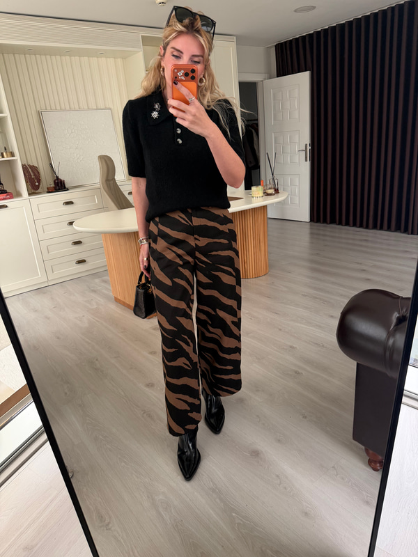 Orijinal Model , Arka Beli Lastikli , Kahverengi Zebra Jean