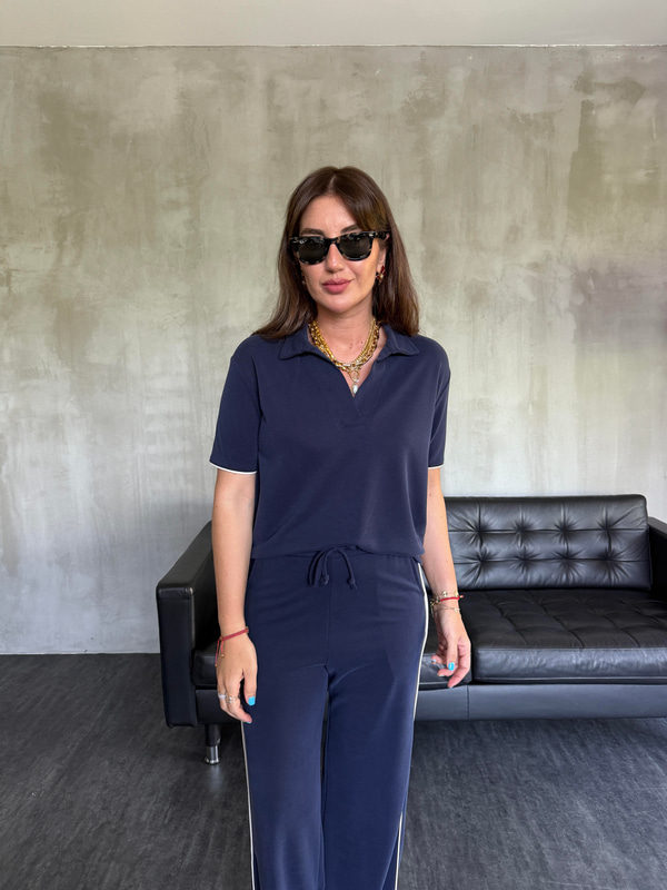 Orijinal Marka , Polo Yaka , Lacivert , Modal Takım